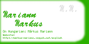 mariann markus business card